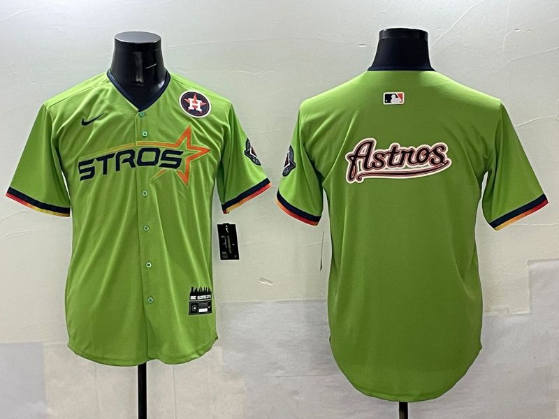 Men Houston Astros Blank Green three generations Joint Name 2025 Nike MLB Jersey style 19->houston astros->MLB Jersey